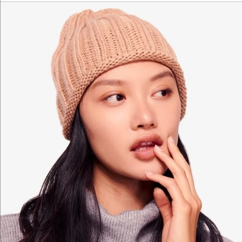 New Free People Ribbed Slouchy Beanie